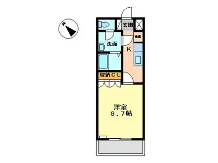KOKOMO(1K/2階)の間取り写真