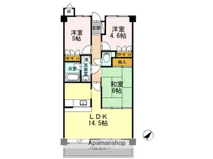 ウィステリアブロッサム(3LDK/1階)の間取り写真