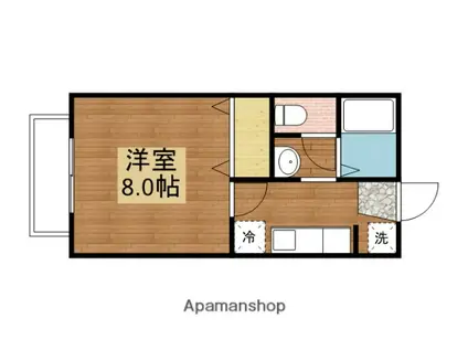 ロードハウスC(1K/1階)の間取り写真