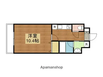 パラダイス西条(1K/3階)の間取り写真