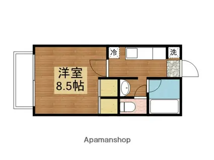 パルハイツUⅢ(1K/2階)の間取り写真