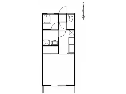 シャレオ2F(1K/2階)の間取り写真