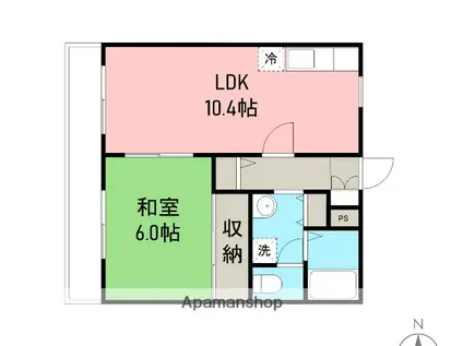 AXISⅠ(1LDK/2階)の間取り写真