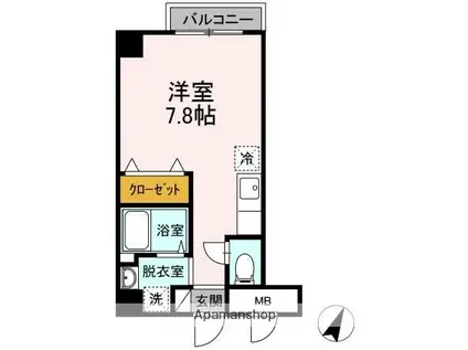 広大ブルデル(ワンルーム/5階)の間取り写真