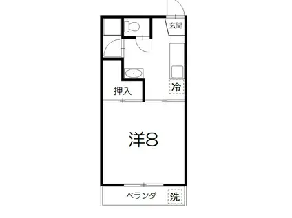 サンコービル(1K/5階)の間取り写真