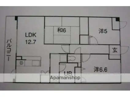 フレシールB(3LDK/3階)の間取り写真