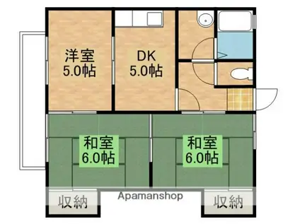 メゾンタカヤマ(3DK/2階)の間取り写真