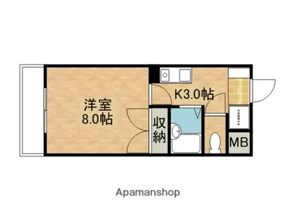 K&Kビルド B棟(1K/3階)の間取り写真