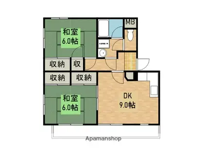 メゾン・ド・ソシエ(2DK/3階)の間取り写真