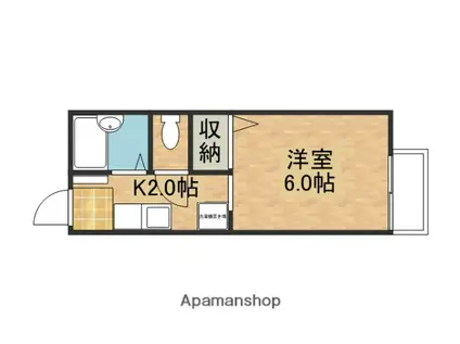 アプローズコートC棟(1K/2階)の間取り写真