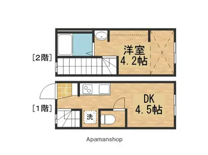 DIARESUT海田(1DK/1階)の間取り写真