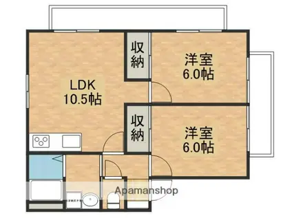 クレールSH(2LDK/2階)の間取り写真