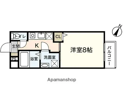 PLEIN SOLEIN 東霞町(1K/1階)の間取り写真