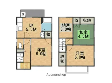 山陽本線 海田市駅 徒歩12分 2階建 築50年(3SDK)の間取り写真