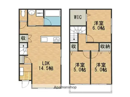 山陽本線 海田市駅 徒歩12分 2階建 新築(3LDK)の間取り写真