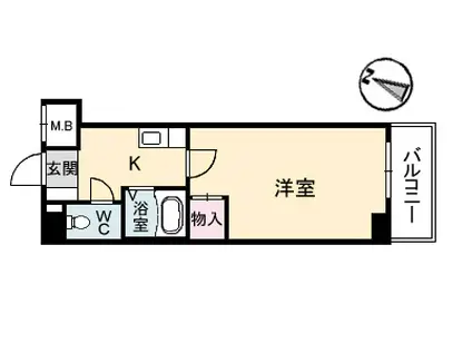 グランドール宮の町(1K/3階)の間取り写真