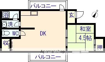 西栄荘(1DK/2階)の間取り写真