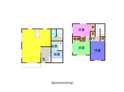 メゾネットシントミ(3LDK/1階)の間取り写真