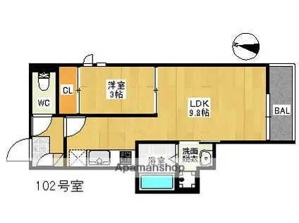 GRANDTIC MIRAIZ(1LDK/1階)の間取り写真