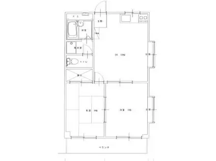 松本ビル(2DK/3階)の間取り写真