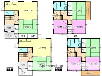 東金剛山・倉住タウンハウス(4LDK)の間取り写真