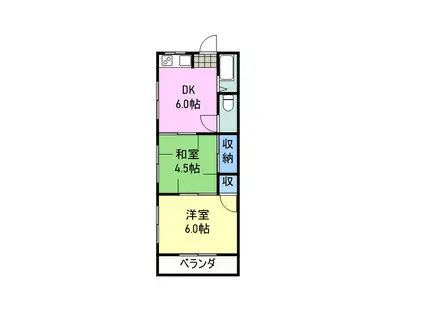 コーポ瑞穂(2DK/3階)の間取り写真