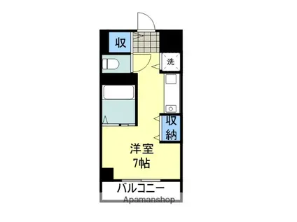 ニューヨーク スチューディオ(1K/2階)の間取り写真