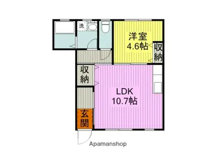 ヴェルドミールMINAMI(1LDK/1階)の間取り写真