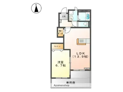 ハイム桜の園(1LDK/1階)の間取り写真