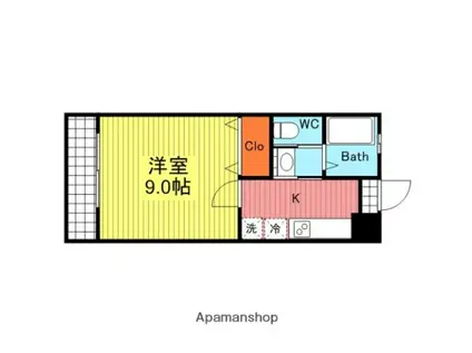 デ・グラニート(1K/1階)の間取り写真