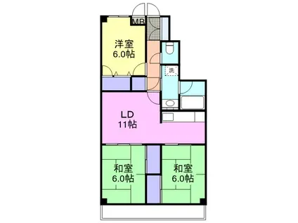 ガーデンパレス山手(3LDK/3階)の間取り写真