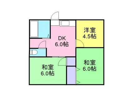 室の木ヒルズ(3DK/1階)の間取り写真
