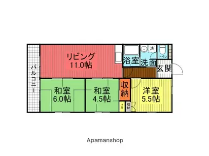 和光麻里布レジデンス壱番館(3LDK/3階)の間取り写真