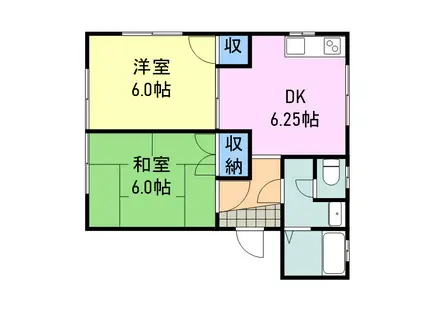 ハイツひろ(2DK/2階)の間取り写真