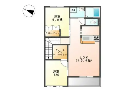 フォレスタ(2LDK/2階)の間取り写真