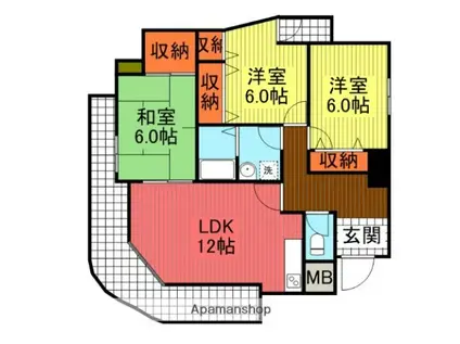エコーヴィラ(3LDK/5階)の間取り写真