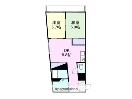 サンピアやまて(2DK/3階)の間取り写真