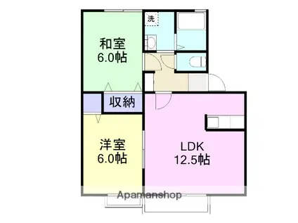 トレンディハイツ(2DK/1階)の間取り写真