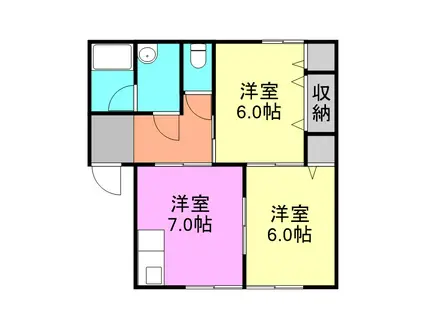 ドリーム大竹(2DK/1階)の間取り写真