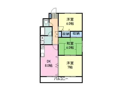 リゾナーレ麻里布(3DK/2階)の間取り写真