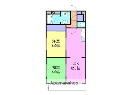 レインボーマンション(2LDK/7階)の間取り写真