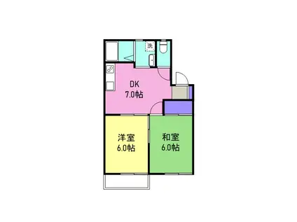 メゾンアザレア(2DK/1階)の間取り写真