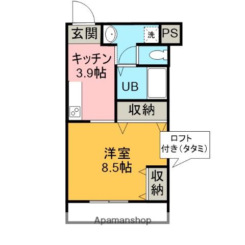 ベルテンポAGA(1K/1階)の間取り写真
