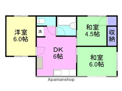 島津ハイツ(3DK/2階)の間取り写真
