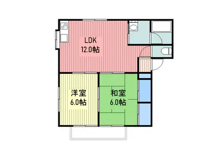 パステルコート(2LDK/2階)の間取り写真