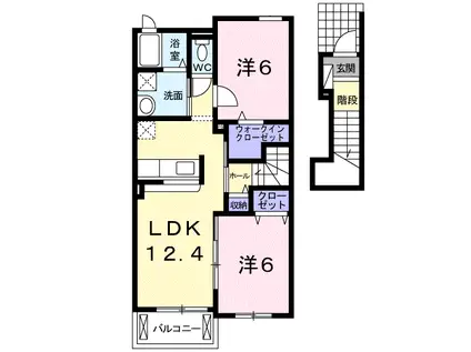 クレメントM Ⅱ(2LDK/2階)の間取り写真