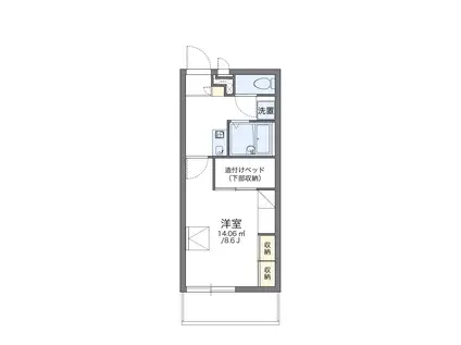 レオパレス大町(1K/2階)の間取り写真