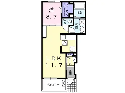 プロスパーゆり(1LDK/1階)の間取り写真