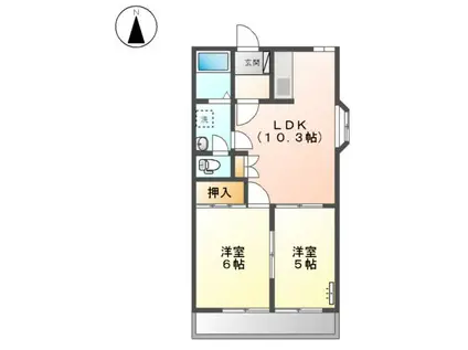 グランビュー平田(2LDK/2階)の間取り写真