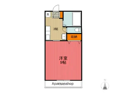 プロミネンス新田(1K/2階)の間取り写真